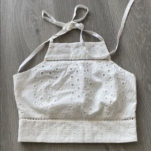 White Eyelet Crop Top